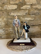 Vittorio Tessaro Art Deco Lady & Man Figurine – Hand Painted Italy – Vintage
