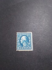 Usa Stamp 5c Washington Raro Linea Blu Non Perforato A Destra