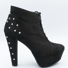 scarpe donna Francesine Tacco alto plateau sexy Tronchetti stivali con borchie