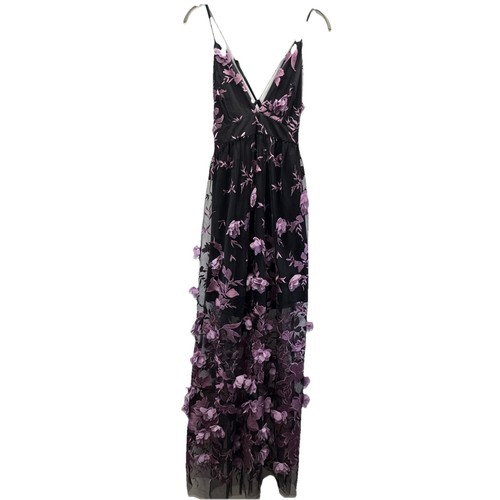 Maxi abito nero rosa - , 3d