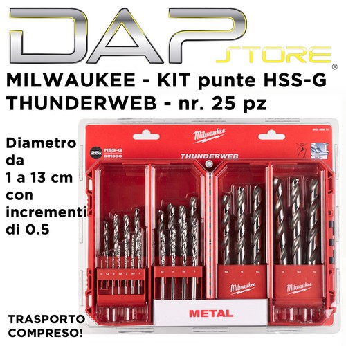 Milwaukee set punte hss g - milwaukee, hss-g