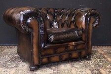 Bellissima poltrona club Chesterfield /Chester /pelle marrone originale inglese