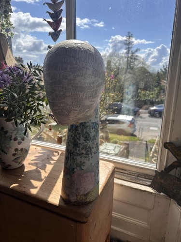 Testa manichino decoupage - testa,