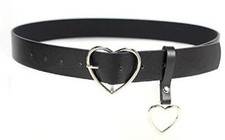 Cintura donna Fibbia cuore Moda Ragazza Con buchi Colore nero L.15165