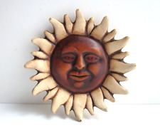 Ceramica Vitullo Sole Parete 9cm Anni '90-Arte Lavorata a Mano Vintage Italia
