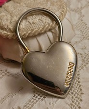 Portachiavi/borsa vintage MOSCHINO by Redwell Made Italy cuore tono argento ciondolo
