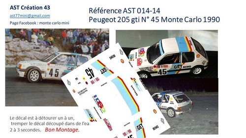 Decal peugeot 205 gti - decal, n°