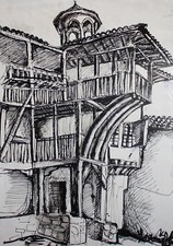 Dipinto a inchiostro vintage