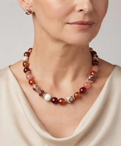 Collana con pietre - , naturali