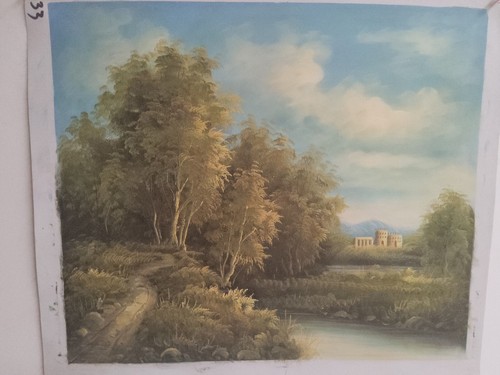 Quadro paesaggio dipinto - -,