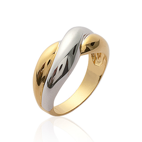 Anello bicolore oro - in,