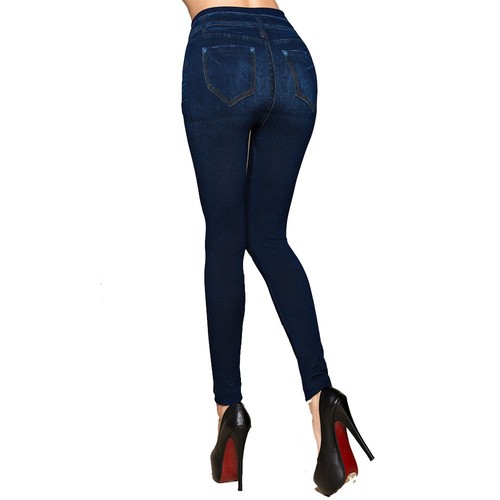 Leggings donna blu cropped