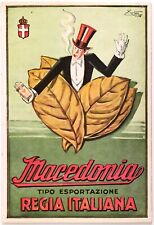 ROMA MACEDONIA TABACCO REGIA ITALIANA CARTOLINA PUBBLICITARIA 1929 REGNO