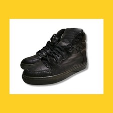 Balenciaga Men Black Perforated Leather Hi Top Sneaker Original , 38 EU , 6 USA