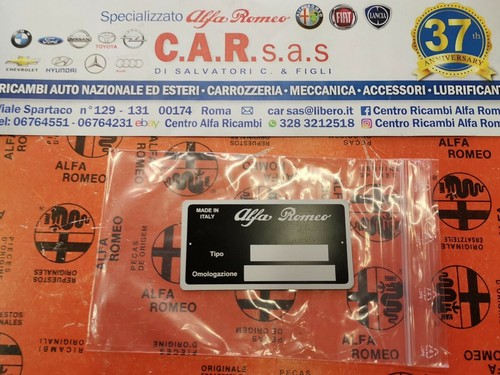 Targhetta omologazione alfa - omologazione,