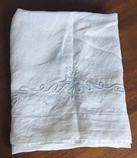 Lenzuolo lino vintage ricamato