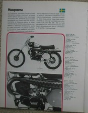HUSQVARNA 125 250 400 CR MOTO CROSS 1974 SCHEDA TECNICA STORIA AZIENDA