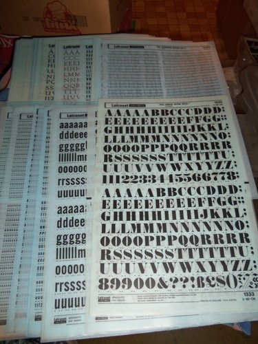 Nos letraset lettering - u.,