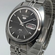 Vintage 1967 SEIKO 5 Deluxe DX 6106-6000 quadrante nero 25 Jewel automatico #1708
