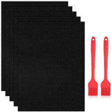 5 Pezzi BBQ Griglia Tappetini 60X40 Cm, Tappetino Barbecue Resistente Al Calore 