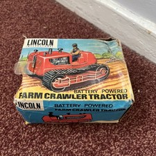 Trattore cingolato a batteria Lincoln International modello vintage con scatola 