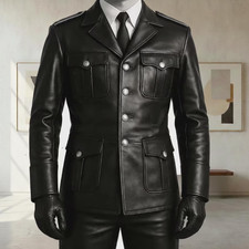Giacca militare uomo in pelle