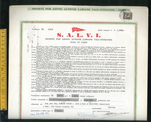 Certificato azionario azione - certificato,
