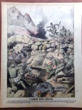 Retrocopertina Tribuna Illustrata nr. 26 del 1917 WW1 I soldati Vittoria Carso