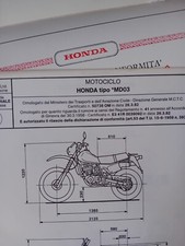 Moto HONDA XL 250 R MD03 1982 SCHEDA Originale Omologazione ASI FMI MCTC