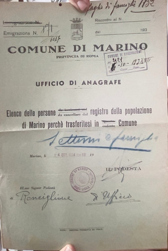 Lettera marino roma anagrafe - lettera,