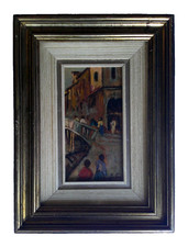 QUADRO DIPINTO OLIO SU TAVOLA - CALLE CON PONTE - VENEZIA  OIL ON PANEL