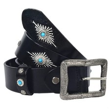 Cintura in vera pelle metallo