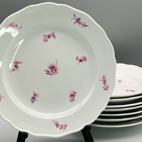 Meissen piatti fiori rosa - 8,