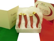 Grande ciondolo ciondolo in corallo oro giallo 18 kt 750 corno in pietra corallo