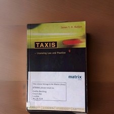 Taxis Licensing Law And Practice By James T H Button