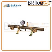 CENTRALINA TUBOLARE PER GAS GPL PER 2 BOMBOLE CON MANOMETRO, VALVOLA, STAFFE