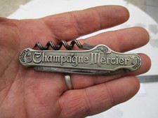 ANCIEN COUTEAU PLIANT PUBLICITAIRE CHAMPAGNE MERCIER TIRE BOUCHON