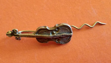 Piccolo grazioso violino vintage in argento 800, fermacravatta o fermasoldi