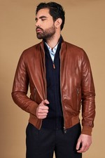 Bomber Vera Pelle Cuoio Uomo