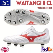 MIZUNO Tacchetti Calcio Rugby WAITANGI II CL Bianco/Rosso R1GA2401 60 Super Larghi NUOVI