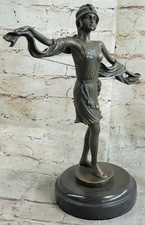 Nude Femmina Figura Statua Puro Scultura IN Bronzo Firmato Mirval Solido Nessun