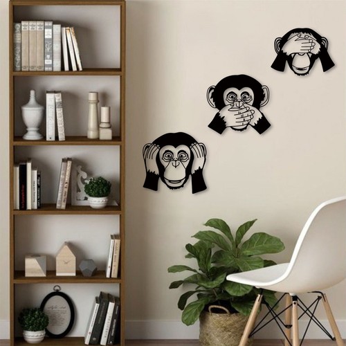 3pz scimmia metallo wall art - 3pz,