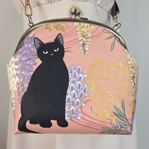 Carino gatto nero fiori - , di