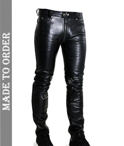 Pantalone uomo vera - pelle, slim