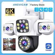 Telecamera WiFi di Sicurezza 6K 12MP 3 Lenti Esterno PTZ 360° IP66 Sorveglianza CCTV Cam