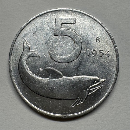 1954 italy lire coin - 5,