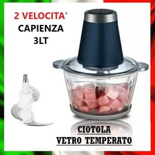 Tritatutto Elettrico 3L 400W Trita Carne Verdure Frutta 4 Lame Sminuzza Frulla