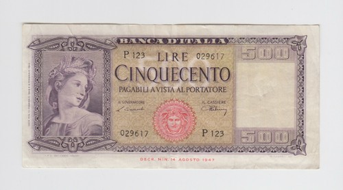 Italy 80a 9617 500 lire - italy, p.80a-9617