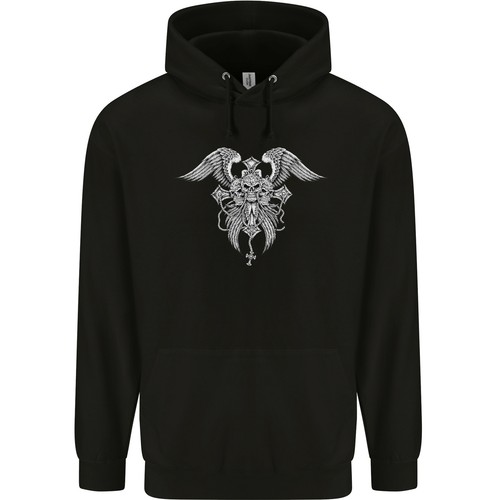 Croce teschio ali biker gotico - ali,