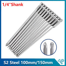 Phillips Punta Cacciavite Magnetica Extra Lunga 150/200mm Trapano Elettrico 1/4" Gambo Esagonale